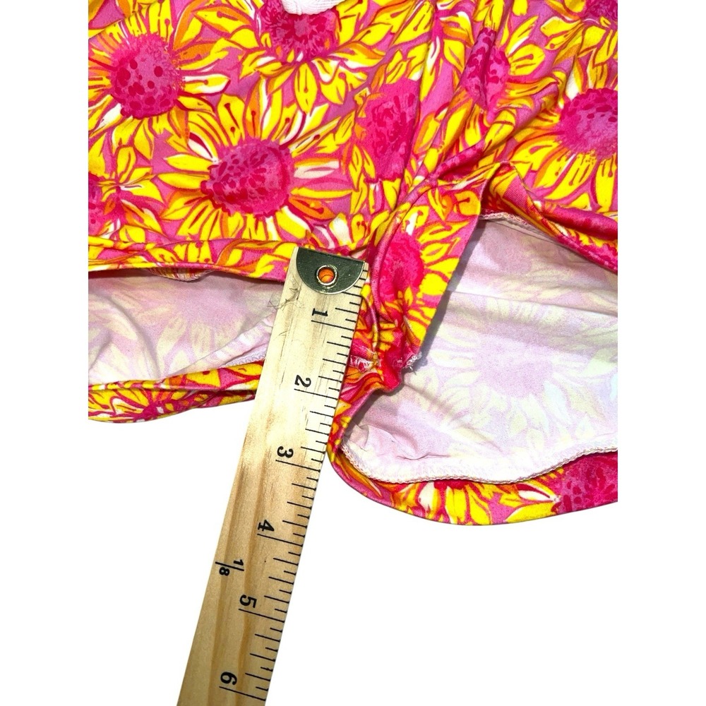 Women's S/M Southern Couture Athletic Shorts Lounge Shorts Pink Sunflower - Picture 6 of 9